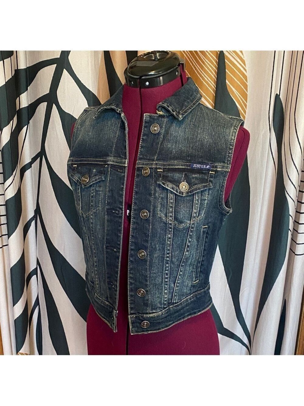 Just USA Dark Blue Denim Vest